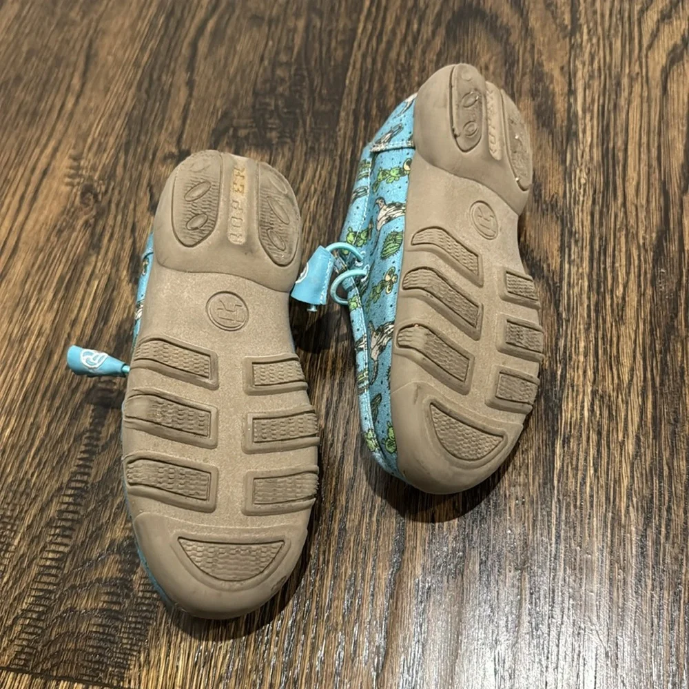 Kids Turquoise Printed Shoes
